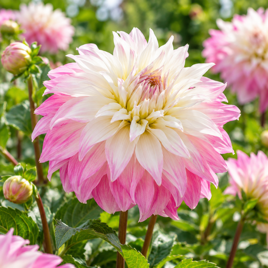 Bulbes de fleurs non-traité Dahlia décoratif Pink Petticoat calibre 1