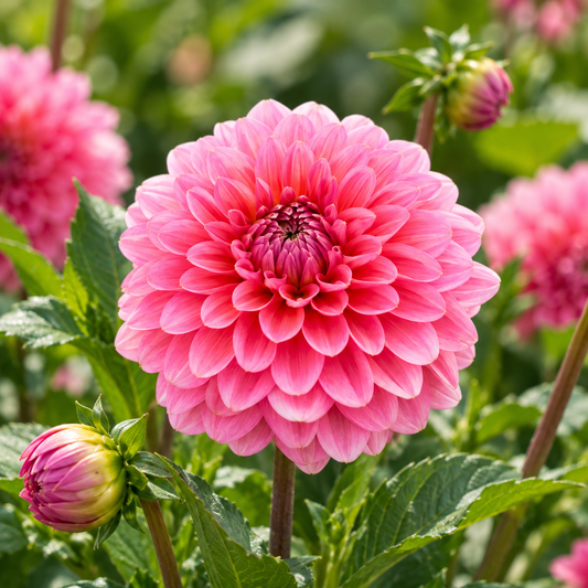 Bulbes de fleurs non-traité Dahlia décoratif Pink Runner calibre 1