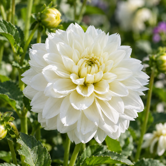 Bulbes de fleurs non-traité Dahlia décoratif Polar Ice calibre 1