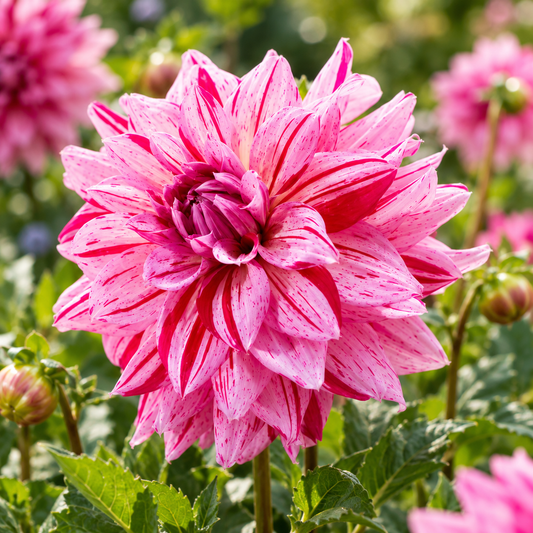 Bulbes de fleurs non-traité Dahlia décoratif Prins Carnaval calibre 1