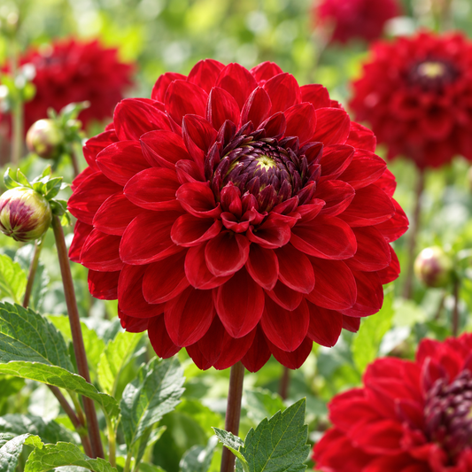 Bulbes de fleurs non-traité Dahlia décoratif Red Jill calibre 1