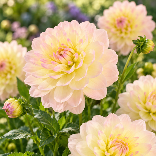 Bulbes de fleurs non-traité Dahlia décoratif Sandia Serenity calibre 1