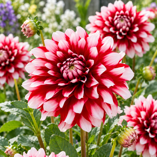 Bulbes de fleurs non-traité Dahlia décoratif Siedlerstolz calibre 1