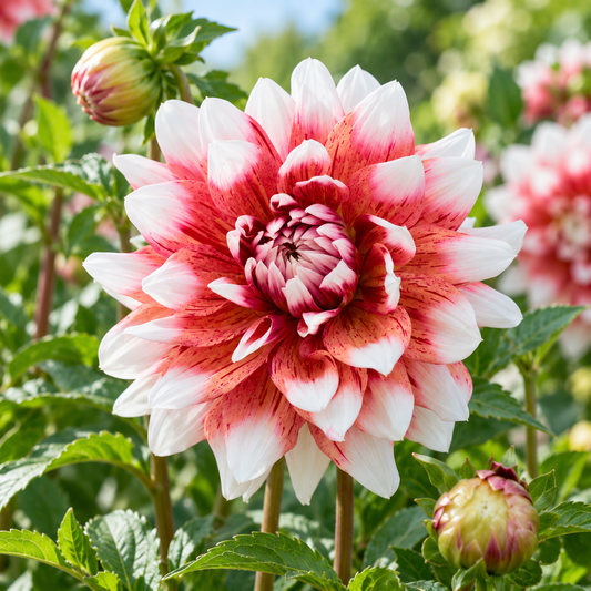 Bulbes de fleurs non-traité Dahlia décoratif Striped Duet calibre 1
