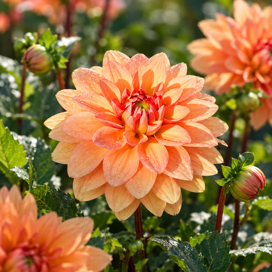 Bulbes de fleurs non-traité Dahlia décoratif Summer Flame calibre 1
