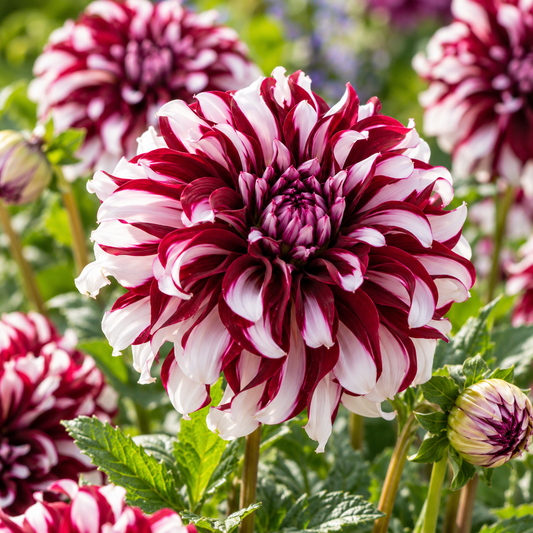 Bulbes de fleurs non-traité Dahlia décoratif Tartan calibre 1