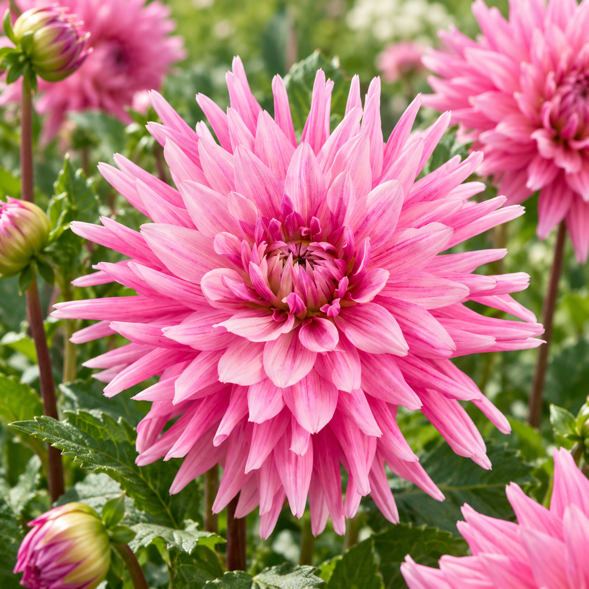 Bulbes de fleurs non-traité Dahlia décoratif Titan Magenta calibre 1