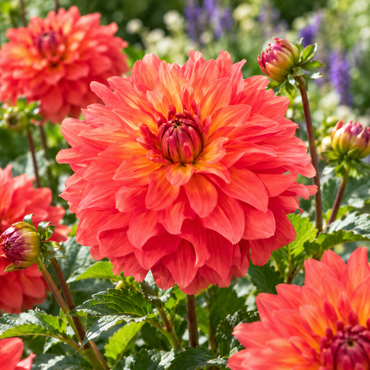 Bulbes de fleurs non-traité Dahlia décoratif Titan Spectra calibre 1