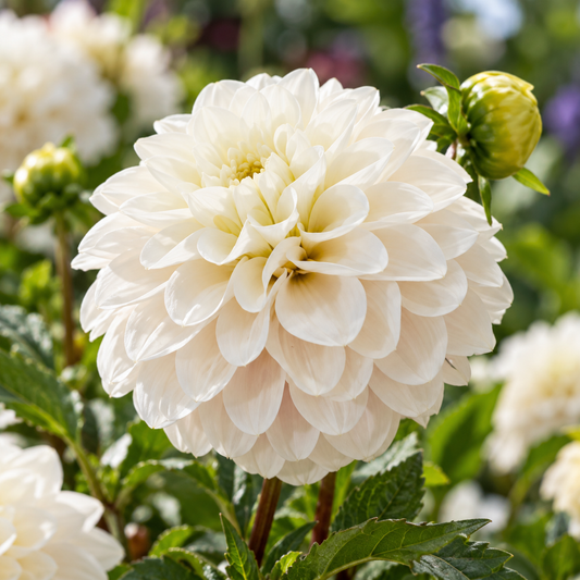 Bulbes de fleurs non-traité Dahlia décoratif White Isa calibre 1