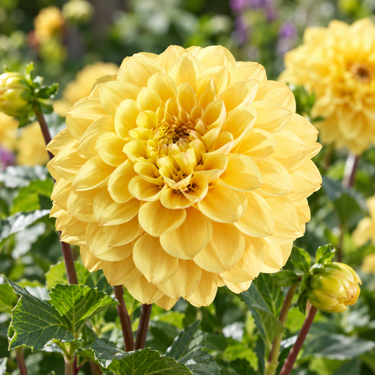 Bulbes de fleurs non-traité Dahlia décoratif Yellow Don calibre 1