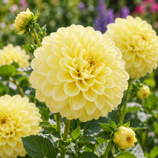 Bulbes de fleurs non-traité Dahlia décoratif Yellow Heaven calibre 1