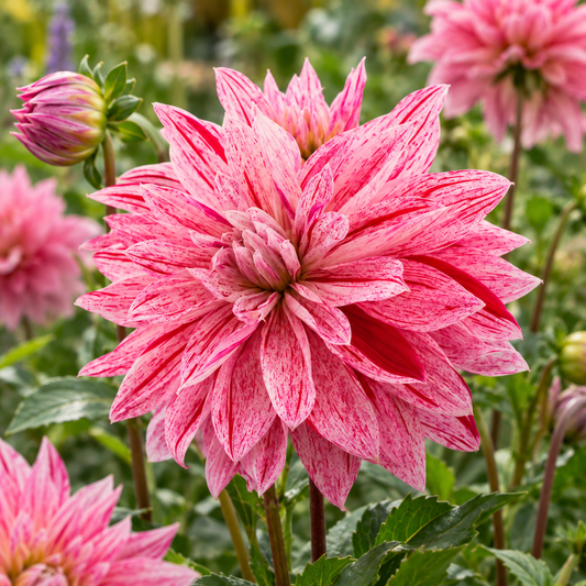 Bulbes de fleurs non-traité Dahlia décoratif lila gevlamd calibre 1