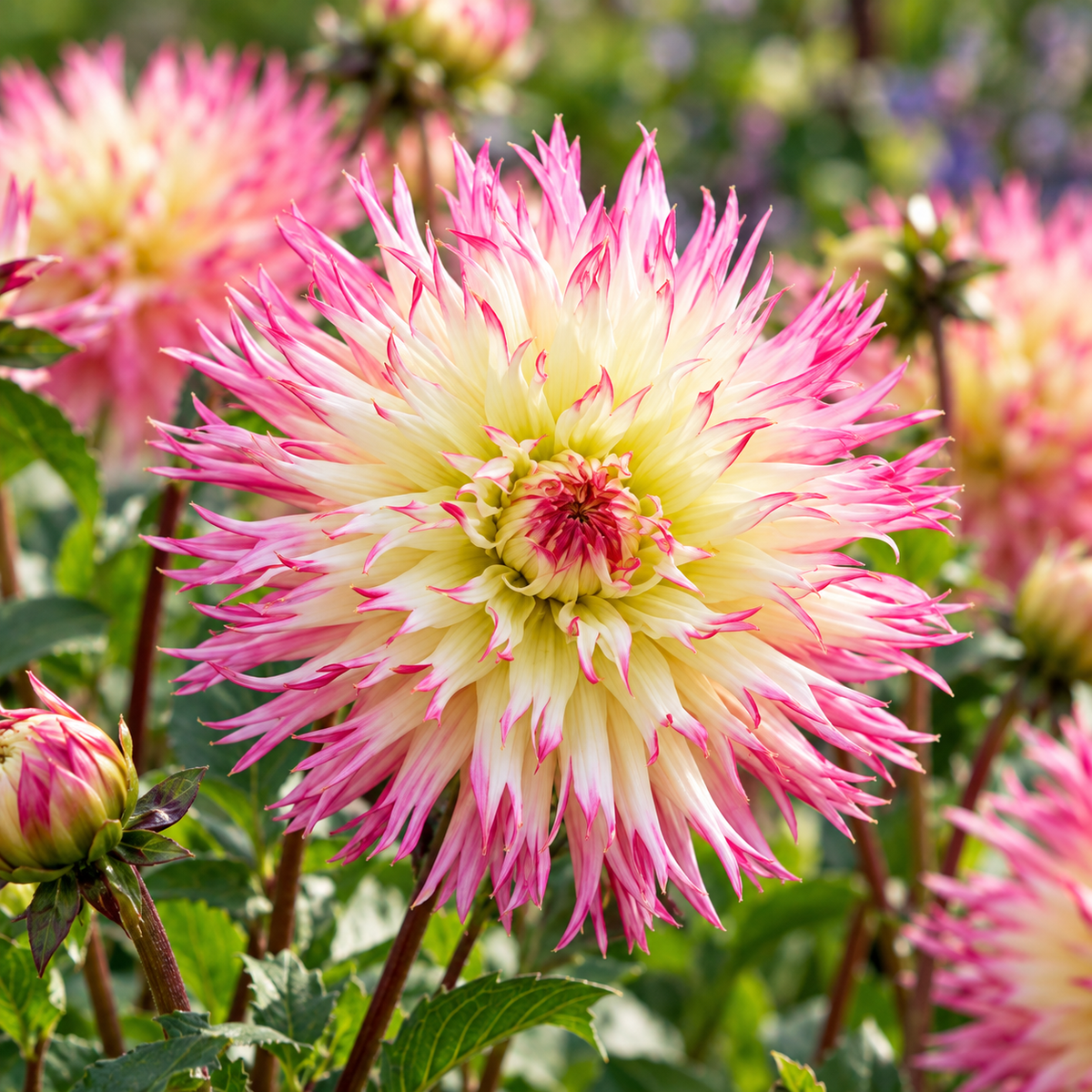 Bulbes de fleurs non-traité Dahlia lacinié / dentelé Caproz Josephine calibre 1