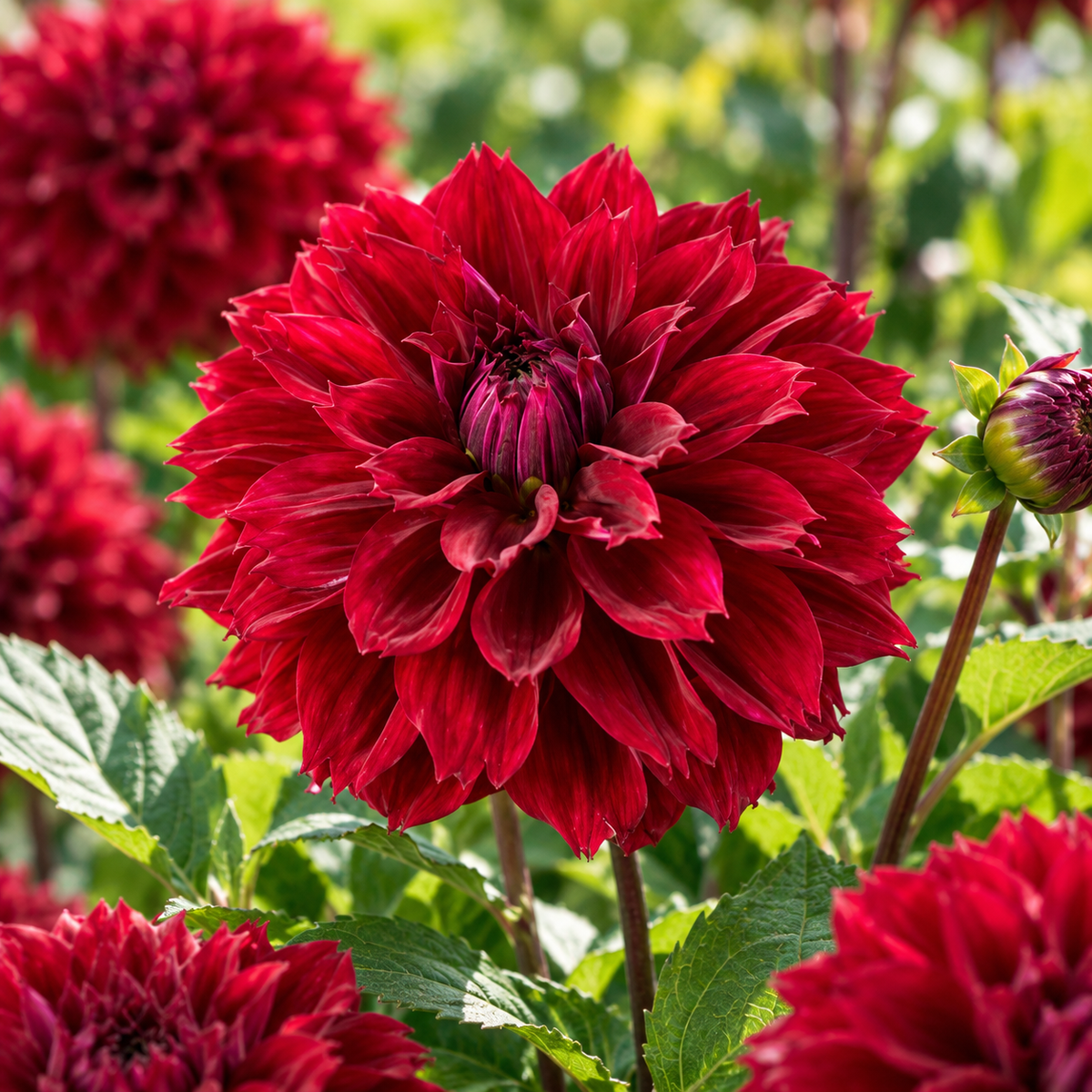 Bulbes de fleurs non-traité Dahlia lacinié / dentelé Dark Fubuki calibre 1