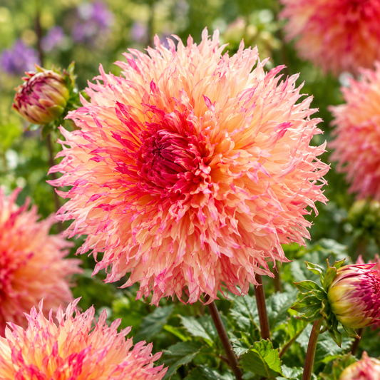 Bulbes de fleurs non-traité Dahlia lacinié / dentelé Myrtle‘s Folly calibre 1