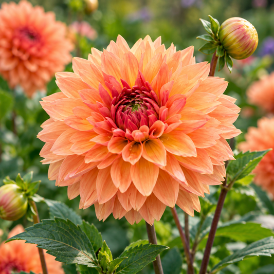 Bulbes de fleurs non-traité Dahlia lacinié / dentelé Orange Impact calibre 1