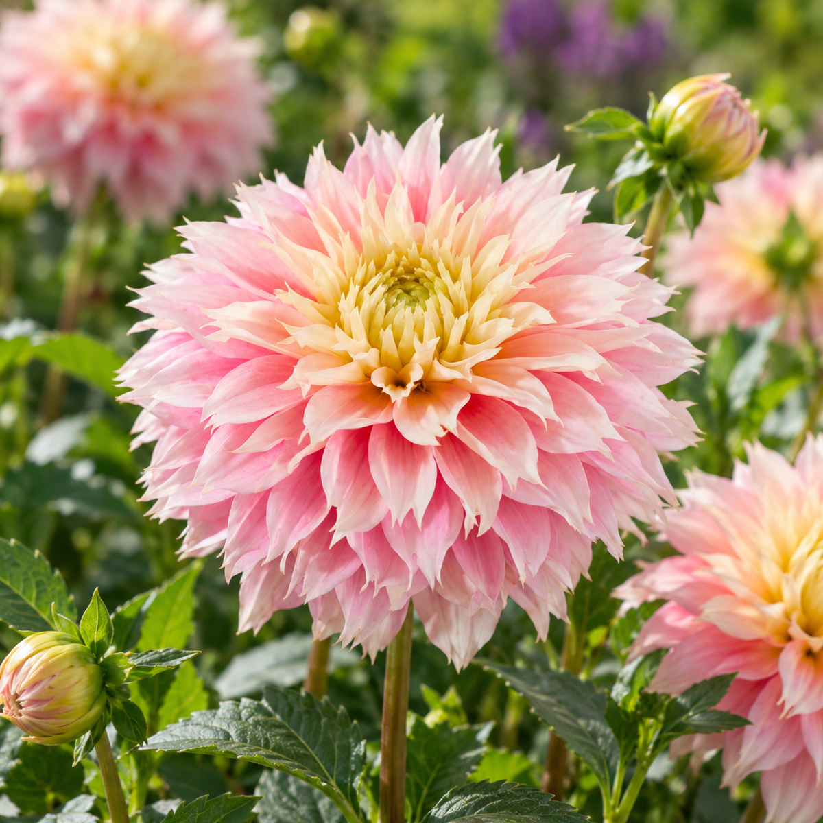 Bulbes de fleurs non-traité Dahlia lacinié / dentelé Pink Impact calibre 1