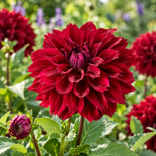 Bulbes de fleurs non-traité Dahlia lacinié / dentelé Red Fubuki calibre 1