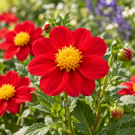Bulbes de fleurs non-traité Dahlia mignon Firebird NL calibre 1
