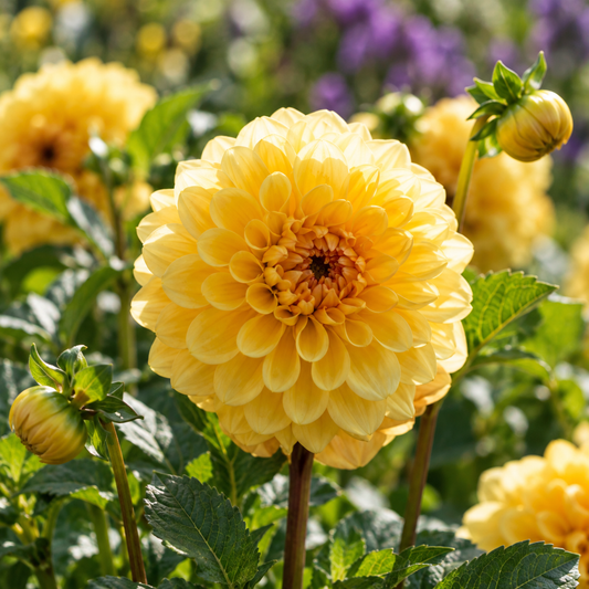 Bulbes de fleurs non-traité Dahlia pompon Golden Scepter calibre 1